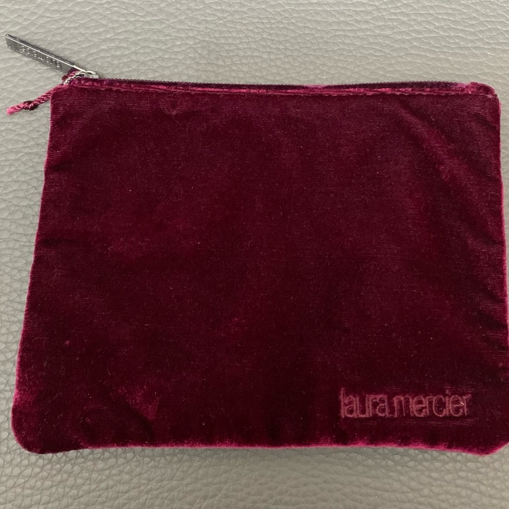 Burgundy Velvet Goth Vamp Elvira Mini Cosmetic Bag Laura Mercie